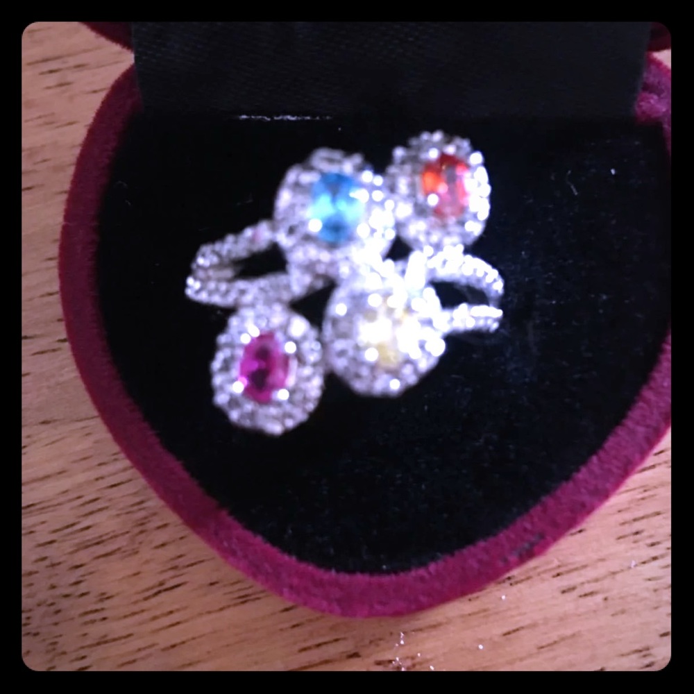 White Gold Multi Stone Ring